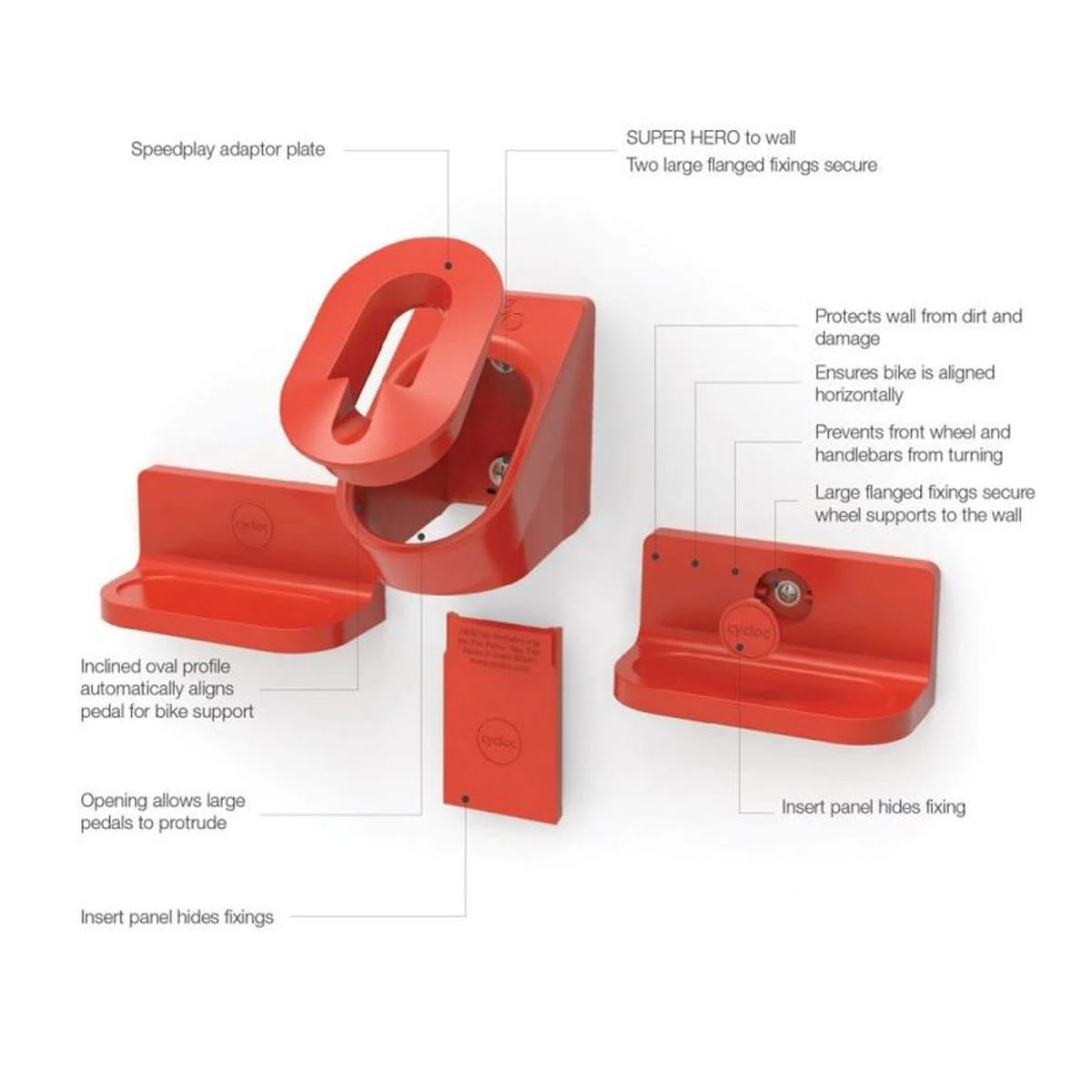 Cycloc Superhero Fahrradhalterung - Weiß 4 Cycloc Superhero Fahrradhalterung - Weiß – Bild 2