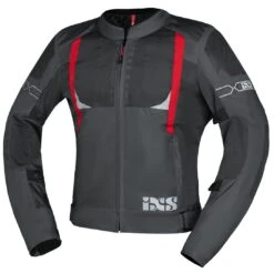 IXS Sport Jacke Trigonis-Air Dunkelgrau-grau-rot